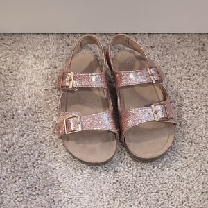 Girls Cat & Jack Glitter Sandals - Rose Gold
